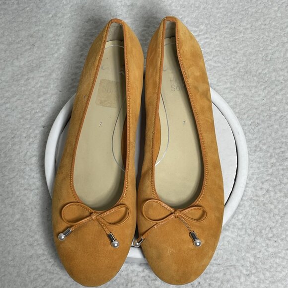 ARALuftpolster High Soft Shoes Flats Womens Sz 7 Orange Suede Cushioned Insole - Picture 4 of 10